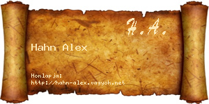 Hahn Alex névjegykártya