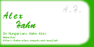 alex hahn business card